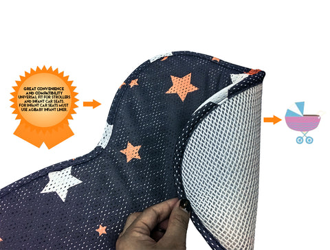 Agibaby 3D Air Mesh Premium Cool Seat Liner For Stroller & Carseat- Whales Universe