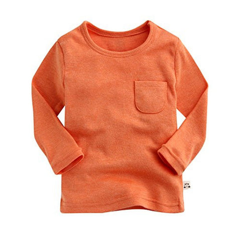 Agibaby Boys and Girls Infant & Toddler Long Sleeve Basic Pocket Shirt