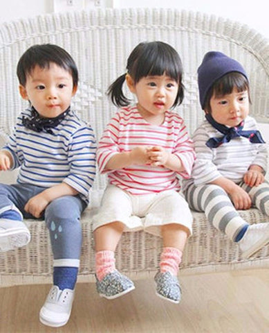 Agibaby Kkakkungnoriter Boys and Girls Baby 3/4 Sleeves  Stripes Shirt Made in South Korea