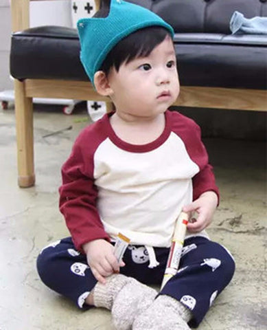 Agibaby Kkkakkungnoriter Boys & Girls Baby Long Sleeve  Baseball Shirt- Made in South Korea