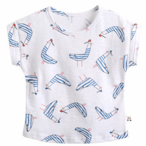 Agibaby Infant & Toddler Boys & Girls Cotton Marine Seagull Tshirt