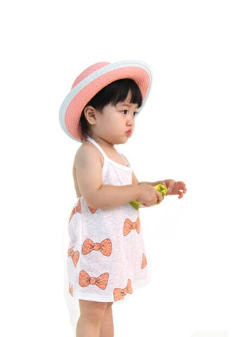100% Cotton Ribbon halter Sun dress