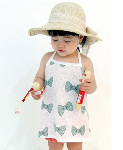 100% Cotton Ribbon halter Sun dress