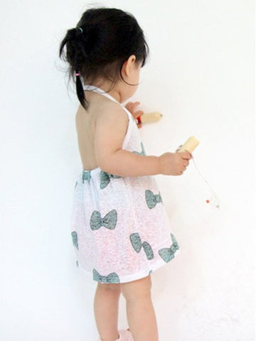 100% Cotton Ribbon halter Sun dress