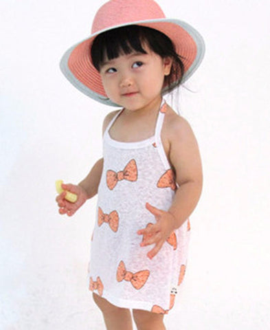 100% Cotton Ribbon halter Sun dress