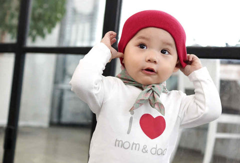 Agibaby Boys and Girls Baby Long Sleeve T-shirt "I love Mom&Dad"