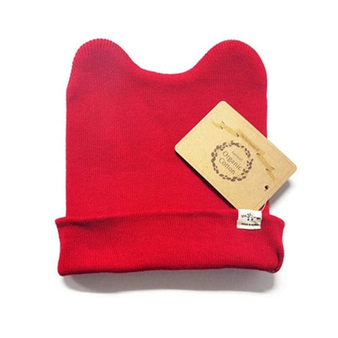 Agibaby Kkakkungnoriter Organic cotton beanie hat for baby - red- made in South Korea