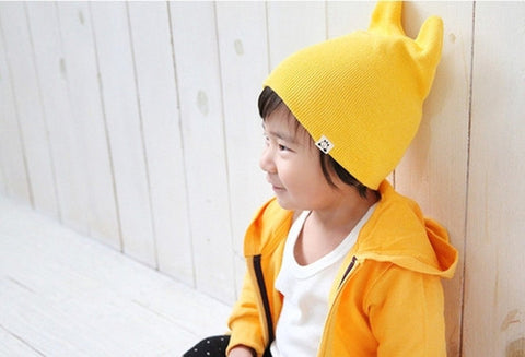 Agibaby Kkakkungnoriter Organic cotton beanie hat for baby - yellow- made in South Korea