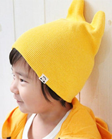 Agibaby Kkakkungnoriter Organic cotton beanie hat for baby - yellow - made in South Korea