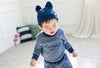 Image of Agibaby Kkakkungnoriter Organic cotton beanie hat for baby - blue- made in South Korea