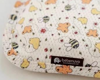 Bebenuvo Hygiene 3D Air Mesh Bacteria-Free Cooling  Breathable Baby Pillow- Bumbo Bee