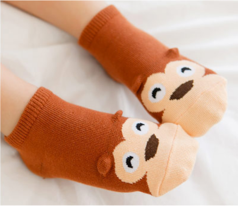 Cute Animal Ankle Socks- Monkey