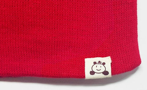 Agibaby Kkakkungnoriter Organic cotton beanie hat for baby - red- made in South Korea