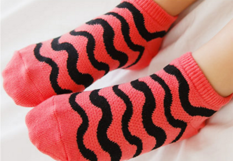 Mesh Ankle Socks- Wave Pink