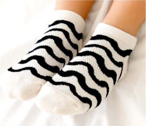 Mesh Ankle Socks- Wave White